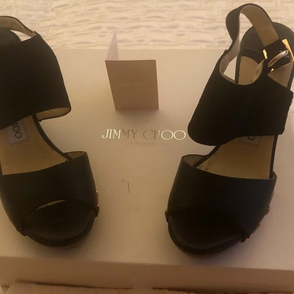 JIMMY CHOO Suede Studded Accents Slingback Sandals- PURCHASED AT SAKS FIFTH AVE - Picture 3 of 8